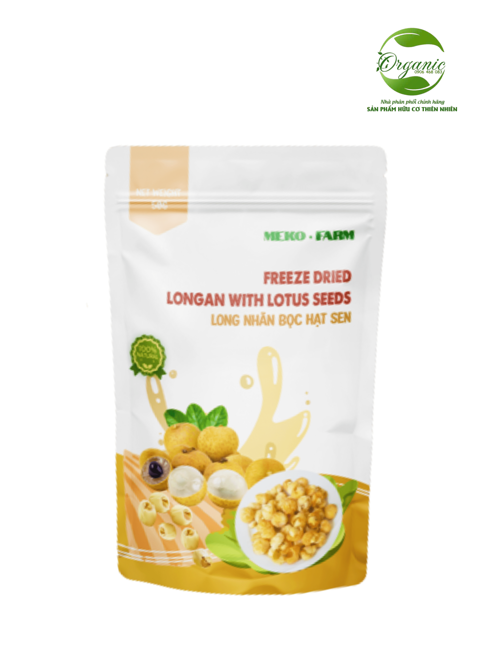 Long nhãn bọc hạt sen sấy thăng hoa Meko Farm