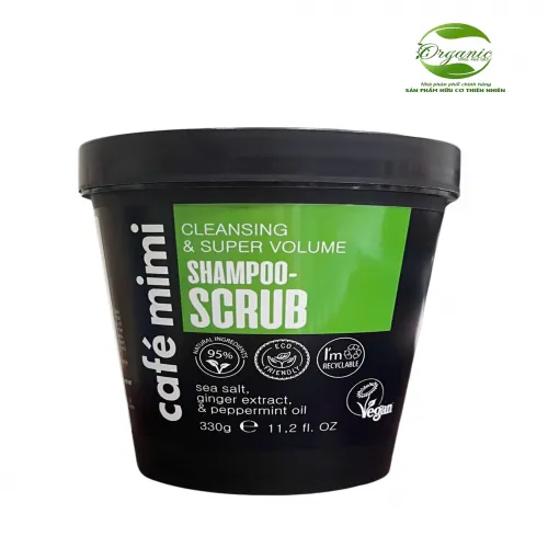 Dầu gội tẩy tế bào chết da đầu làm sạch và phồng tóc Café mimi Nga