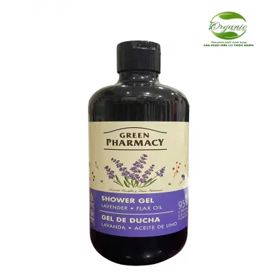 Gel tắm Green Pharmacy Hoa oải hương và dầu hạt lanh