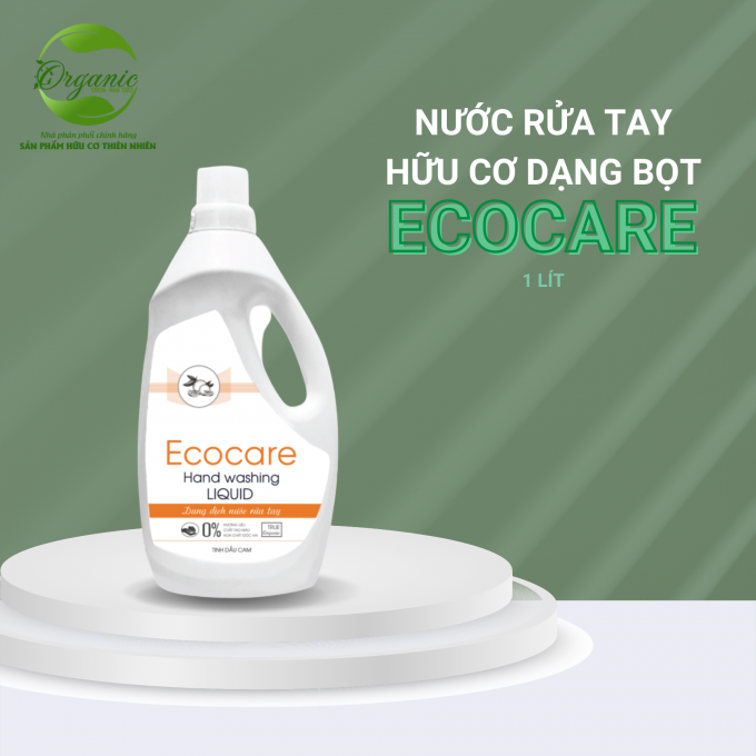 Nước rửa tay hữu cơ dạng bọt bồ hòn 1L Ecocare