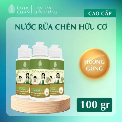 Nước rửa chén bát hữu cơ tinh chất trà xanh cao cấp hương gừng 0.1L