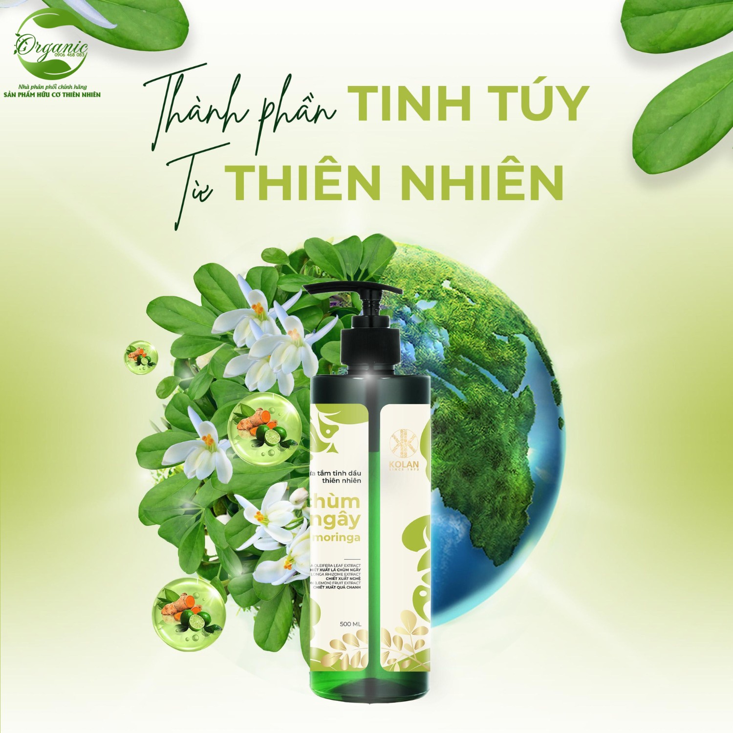 BODY SHOWER GEL CHÙM NGÂY MORINGA – 500 ml KOLAN