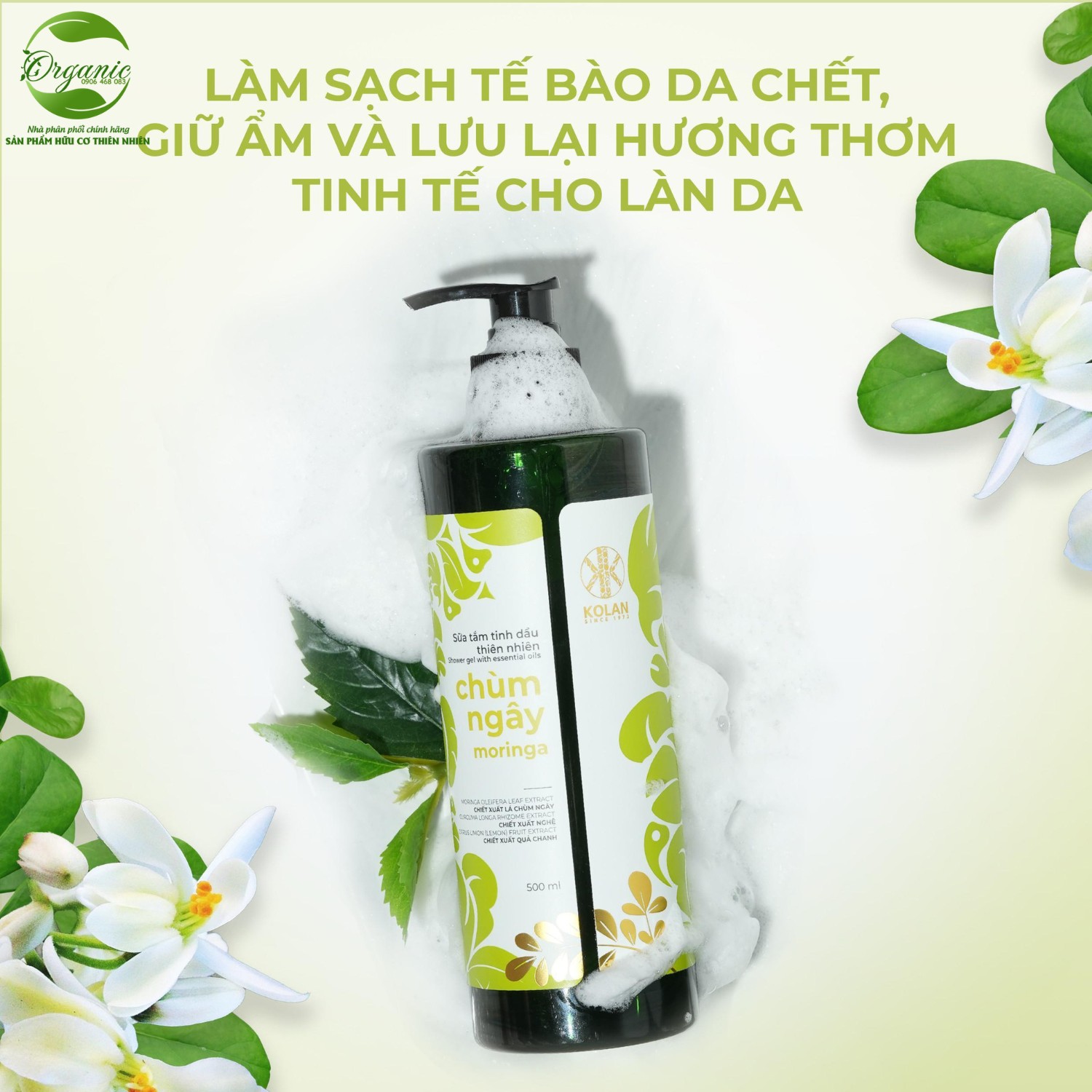 BODY SHOWER GEL CHÙM NGÂY MORINGA – 500 ml KOLAN