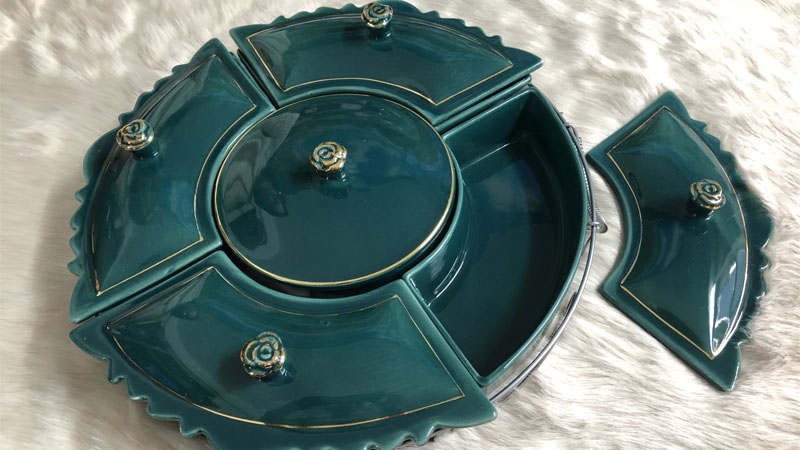 Khay đựng mứt kẹo gốm sứ Bát Tràng cao cấp