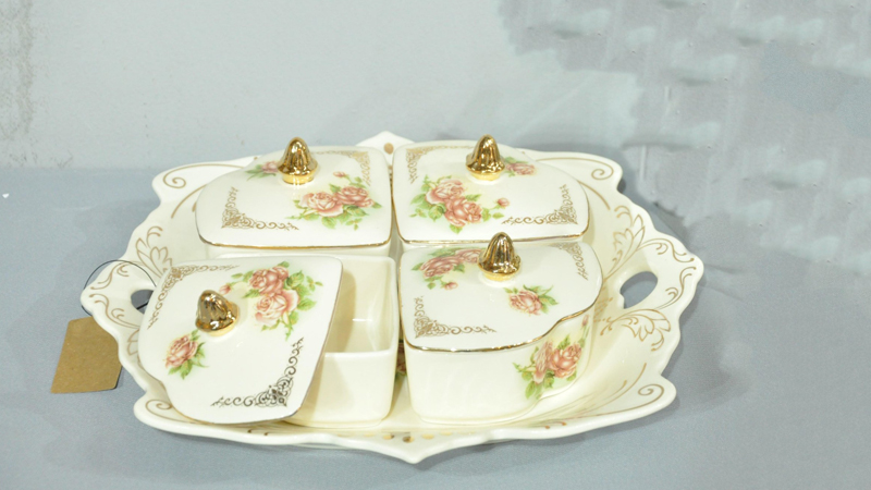 Khay mứt Hoa Hồng 4 ô